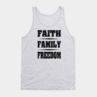 Faith Family Freedom distressed Black Tank Top